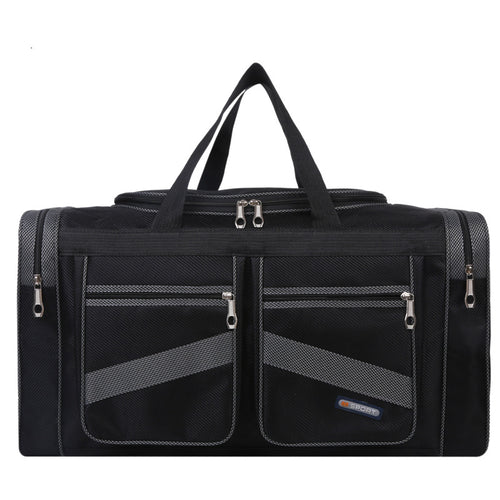 Small foldable travel tote with grey trim