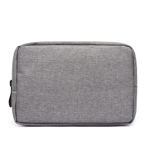 Gray compact cable pouch, front view